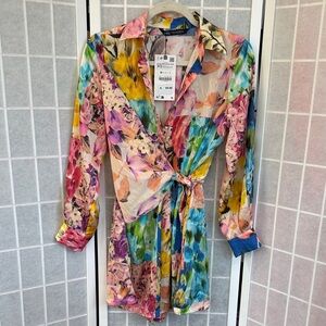 Zara Floral Multicolor Romper NWT Size XS